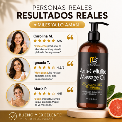 CelluLift™–Aceite corporal M3 Naturals Reafirmante Anticelulitis