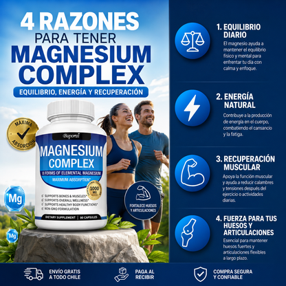 MagneForce™ – Complejo de 8 Magnesios para Energía, Relajación y Máximo Rendimiento Diario 1000mg